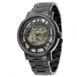 Luxury Genius Leather Automatic Mechanical Skeleton Dial Watch