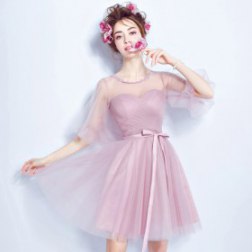 New Arrival  Plus Size Pink Evening Dress