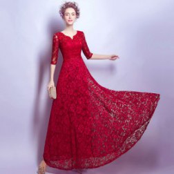 Burgundy Long Evening Dress