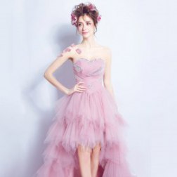 Beaded Sequins Sweetheart Pink  Prom Dress