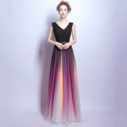 Chiffon Cap Sleeves Elegant Evening Dress