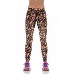 Coffee Bean Doodle Printed Sport Leggings