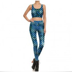 Blue Mermaid Legging And Top