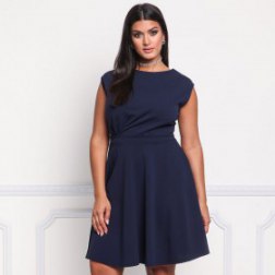 Plus Size Flared Gathered Dress