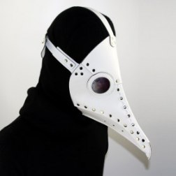 White PU Leather Steampunk Steam Punk Gothic Bird Beak Mask