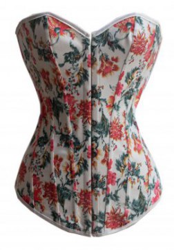 White Floral Design Corset