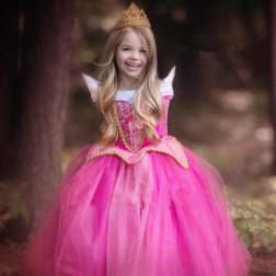 Girls Long Sleeve Collared Chiffon Long Tail Tutu Party Dress