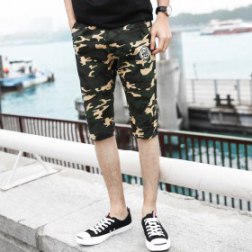 Men's Casual Style Cotton Slim-Fit Straight Short Beach Shorts