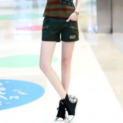 Women's Army Green Casual Shorts