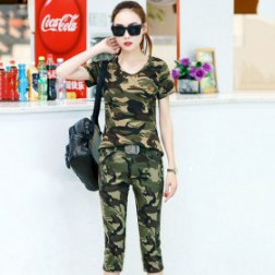Women's 2 PCS Camouflage Casual Tracksuit Set