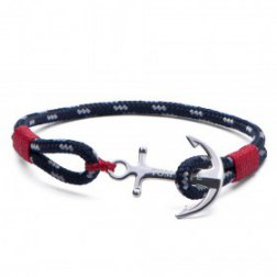 Tom Hope Silver & Red Anchor Bracelet