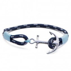 Tom Hope Silver & Light Blue Anchor Bracelet