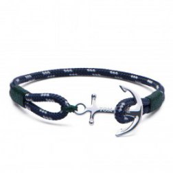 Tom Hope Silver & Green Anchor Bracelet