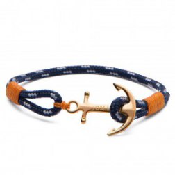 Tom Hope Gold & Tan Anchor Bracelet