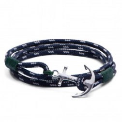 Tom Hope Triple Wrap Green Detailed Anchor Bracelet