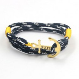 Faith Yellow Triple Wrap Anchor Bracelet