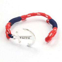 Faith Red Anchor Bracelet