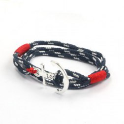 Love Triple Wrap Red Detailed Anchor Bracelet