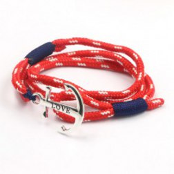 Love Red Triple Wrap Anchor Bracelet