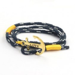 Love Yellow Triple Wrap Anchor Bracelet