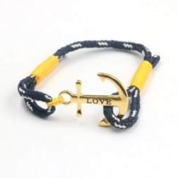 Love Gold & Yellow Anchor Bracelet
