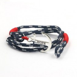 Hope Triple Wrap Red Detailed Anchor Bracelet