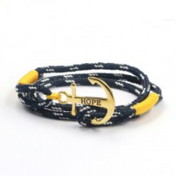 Hope Yellow Triple Wrap Anchor Bracelet
