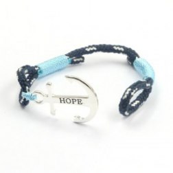 Hope Silver & Light Blue Anchor Bracelet