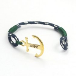 Hope Gold & Green Anchor Bracelet