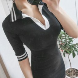 Women's V-neck Short Sleeve Dress