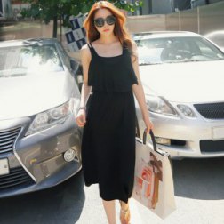 Women's Sexy  Loose False Two Pieces Vest Dress