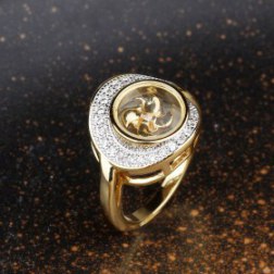 Gold Plated Crystal Ring