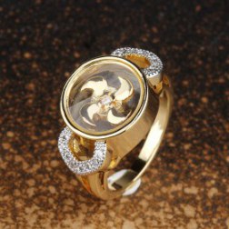 Indian Traditional Goldtone Stone Ring
