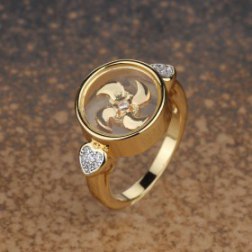 Gold Plated Crystal Heart Ring