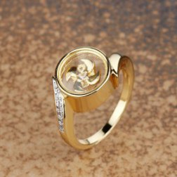 Gold Plated Windmill Crystal Ring