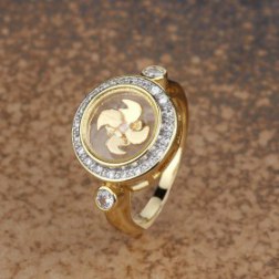 Spinning Windmill Crystal Ring