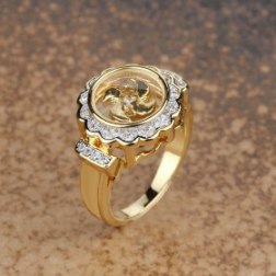 Flower Gold Plated Halo Ring
