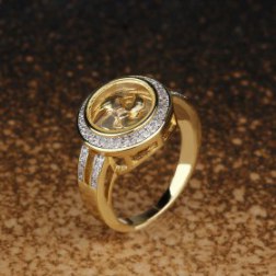 Round Gold Plated Halo Ring