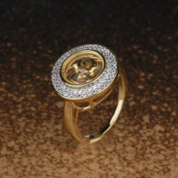 Double Halo Ring in Gold Plated