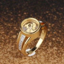 Windmill Gold Plated Ring With Crystals
