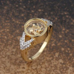 Gold Plated 'V' Band Ring