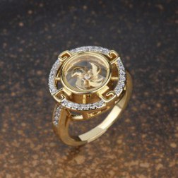 Gold Plated With Crystal Ring