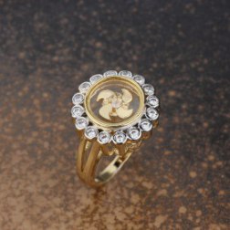 Gold Plated Flower Halo Ring