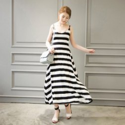 Women 's Summer Casual Sleeveless Striped Dress