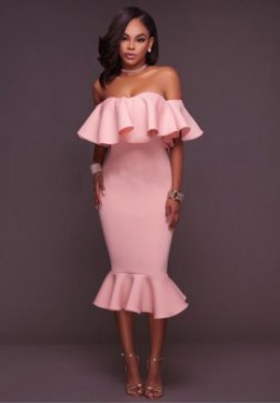 Sexy Ruffle Bodycon Dress