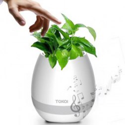 Music Flower Pot Smart Touch Colorful LED Night Light & Wireless Bluetooth Speaker Rechargeable