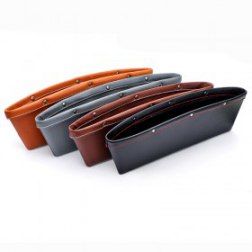 Vehicle Car PU Leather Seat Gap Slit Pocket Catcher Organizer Caddy Storage Box