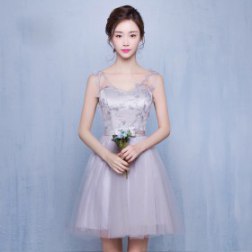Bridesmaid Lace Sleeveless Evening Dress