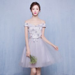 Women's Off The Shoulders Lace Sleeveless Evening Gown Cocktail Dress