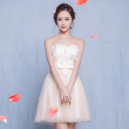 Women's Strapless Sleeveless Lace Sexy Party Evening Gown Cocktail Dress